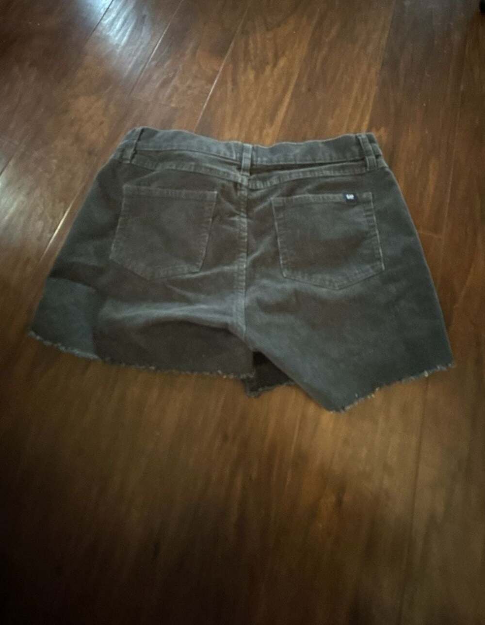 GAP Women's Gray Mid-Rise Corduroy Cut-Off Shorts